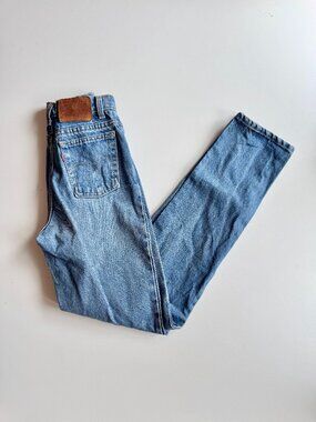 Vintage LEVI'S 531 Medium Rinse Mid Rise Denim Slim Leg Jeans, Size 25